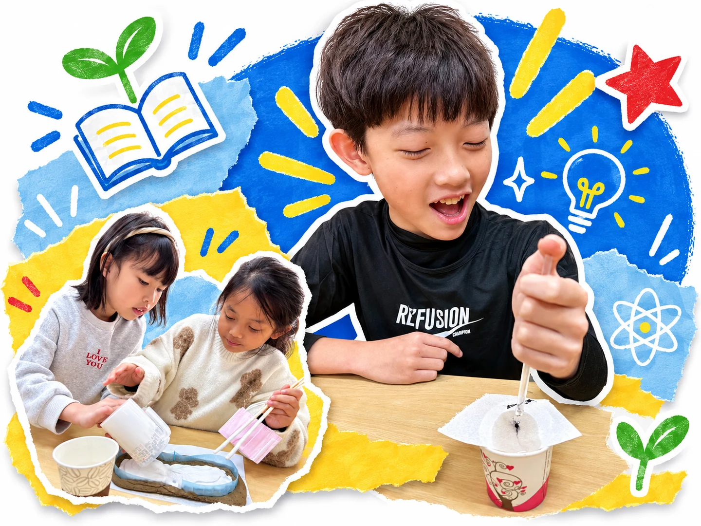 以大中孩子動手實作照片重新編排的學習主視覺